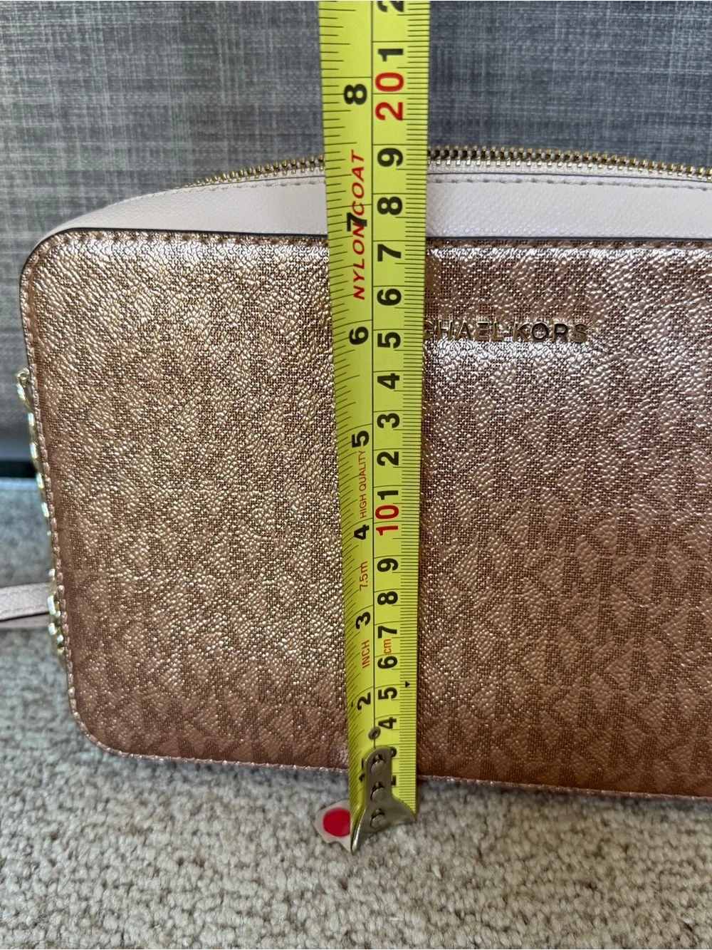 MICHAEL KORS Rose Gold Metallic Signature Crossbody